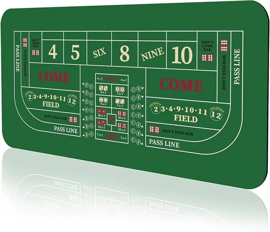 Grønt casino felt med spillermærker